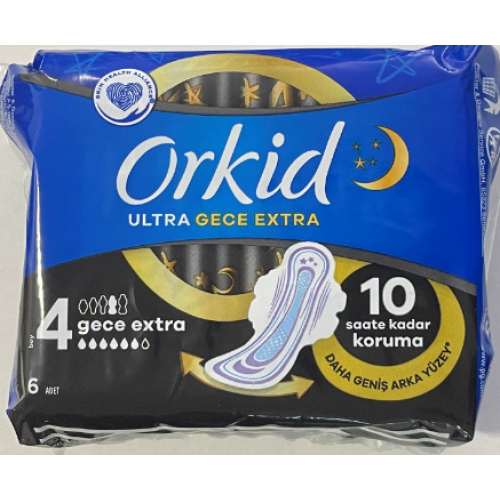 Orkid Ultra  Дамски превръзки 6ца 4размер/6 капки черно